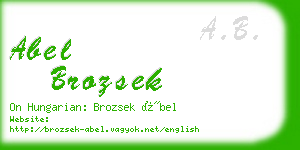 abel brozsek business card